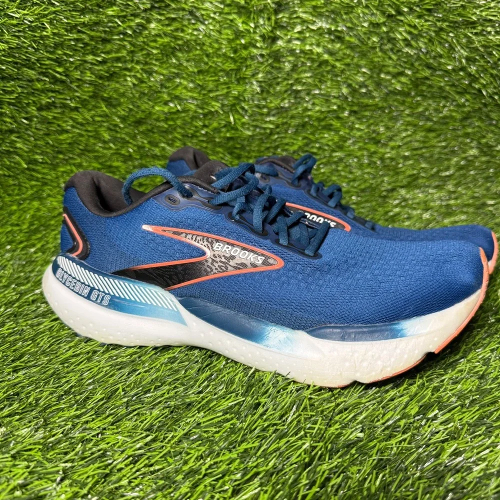 Brooks Glycerin 21 GTS Mens Running‎ Shoes Blue Opal Comfort Athletic Size 11D